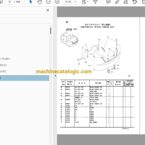 Hitachi ZX70, ZX70LC, ZX80, ZX80LCK, ZX80SB, ZX80SBLC Excavator Full Parts Catalog