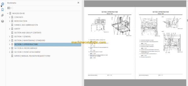 Hitachi ZX470-6, ZX470LC-6, ZX490H-6, ZX490LCH-6, ZX490R-6, ZX490LCR-6, ZX530LCH-6 Hydraulic Excavator Technical and Workshop Manual