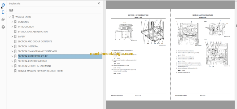 Hitachi ZX470-6, ZX470LC-6, ZX490H-6, ZX490LCH-6, ZX490R-6, ZX490LCR-6, ZX530LCH-6 Hydraulic Excavator Technical and Workshop Manual
