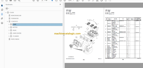 Hitachi ZX300-7, ZX330LC-7, ZX350H-7, ZX350LCH-7, ZX350K-7, ZX350LCK-7, ZX330X-7, ZX330LCX-7 Hydraulic Excavator Full Parts Catalog