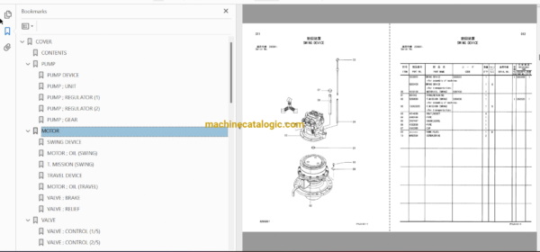 Hitachi ZX225USR-3, ZX225USRLC-3, ZX225USRK-3, ZX225USRLCK-3 Hydraulic Excavator Full Parts Catalog