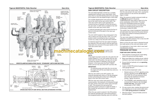 Tigercat 860, 870, L870 Feller Buncher Service Manual (8600501 - 86011499)