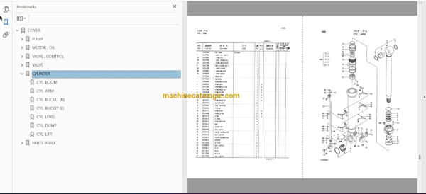 Hitachi EX5500 Excavator Full Parts Catalog