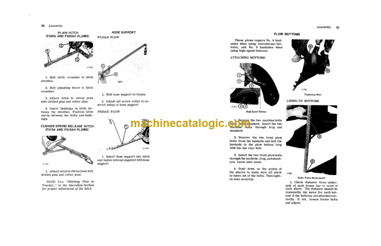 John Deere F610A, F610AH, F520A and F620AH Drawn Moldboard Plows Operator's Manual (OMA15742)