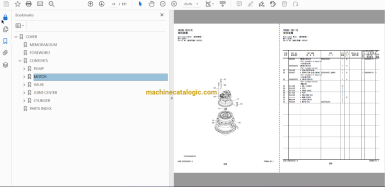 Hitachi ZX300LC-6 Hydraulic Excavator Full Parts and Engine Parts Catalog