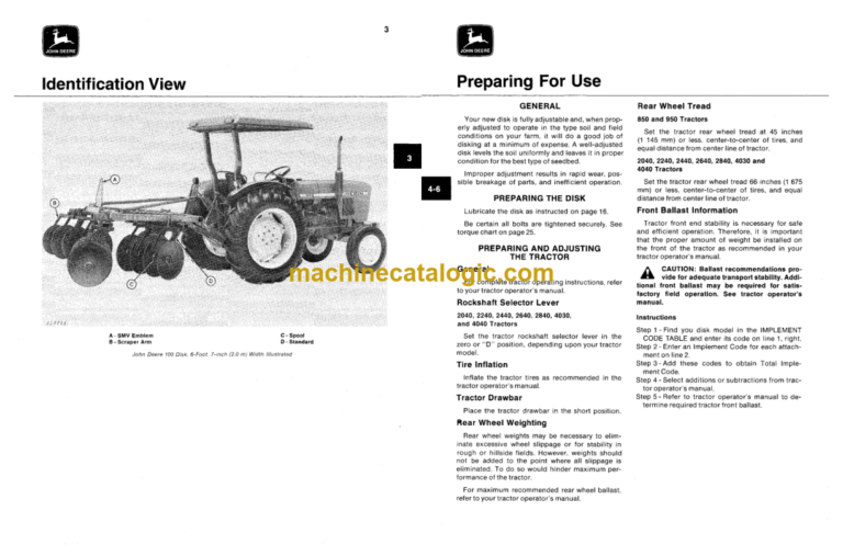 John Deere 100 Integral Disk Operator's Manual (OMA35701)