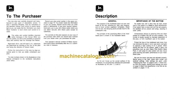 John Deere 15 Integral Moldboard Plow Operator's Manual (OMA31587)