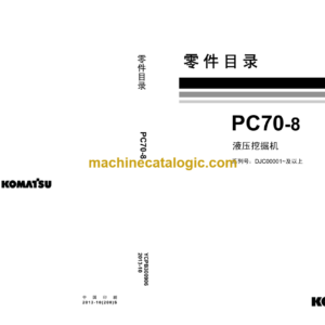 Komatsu PC70-8 Hydraulic Excavator Parts Book (DJC00001 and up)