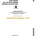 John Deere 890 and 890A Series Knifing Cultivators Operator's Manual (OMA77257)