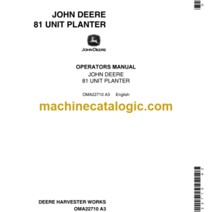 John Deere 81 Unit Planter Operator's Manual (OMA22710)