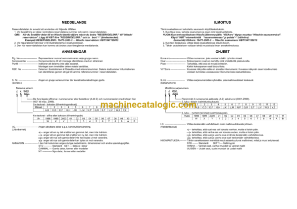 Hitachi D1803-M-DI-E3B-WLTC1 Engine Parts Catalog