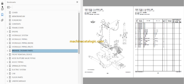 Hitachi ZX500LCK-6 High Reach Demolition Excavator Parts Catalog