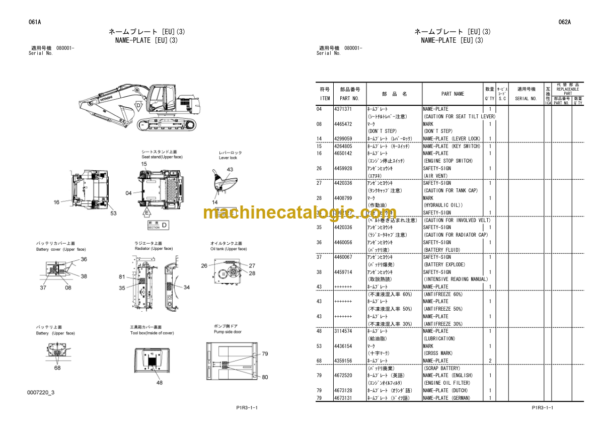 Hitachi ZX130L-3 Forest Machine Parts Catalog