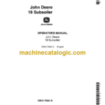 John Deere 16 Subsoiler Operator's Manual (OMA17606)
