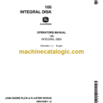 John Deere 105 Integral Disk Operator's Manual (OMA48801)