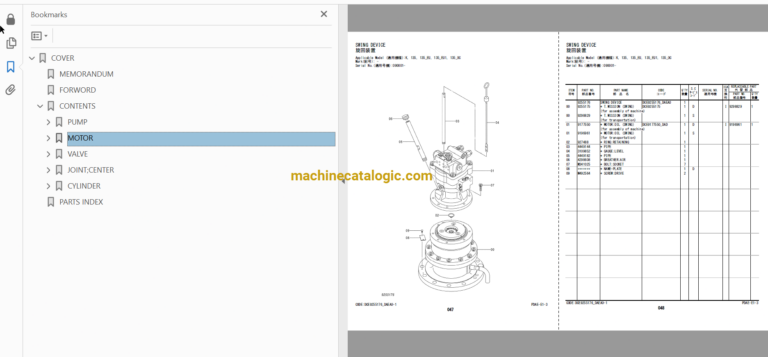 Hitachi ZX135US-5B, ZX135USK-5B, ZX135USOS-5B Hydraulic Excavator Full Parts Catalog