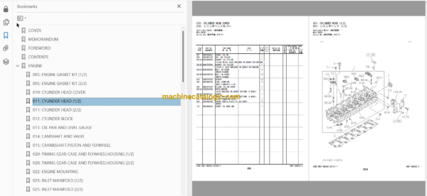 Hitachi ZX300LC-7 ZX300LCN-7 Series Hydraulic Excavator Full Parts and Engine Parts Catalog