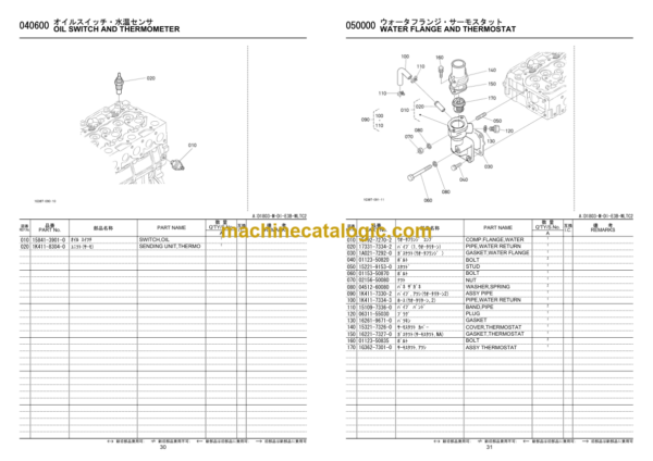 Hitachi D1803-M-DI-E3B-WLTC2 Engine Parts Catalog