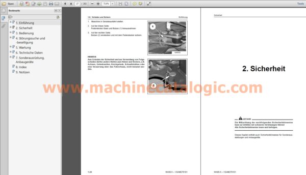 WA90-5 RADLADER Bedienungs- und Wartungsanleitung INDEX