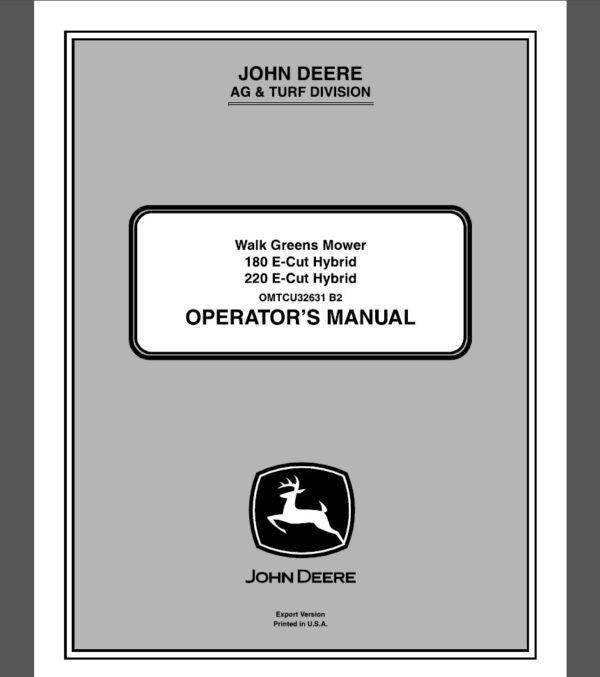 John Deere maintenance manual