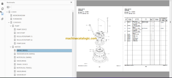 Hitachi ZX130-5G,ZX138MF-5G Hydraulic Excavator Full Parts Catalog