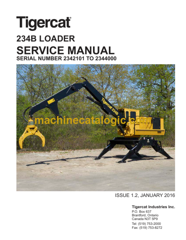 Tigercat 234B Loader Service Manual (2342101 - 2344000)