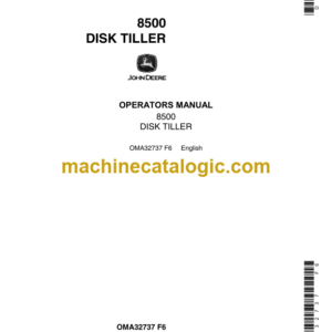 John Deere 8500 Disk Tiller Operator's Manual (OMA32737)