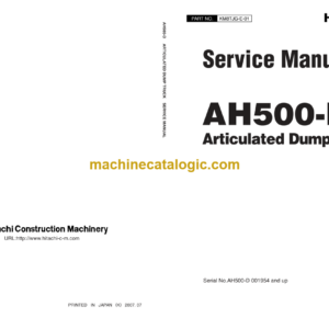 Hitachi AH500-D Articulated Dump Truck Service Manual