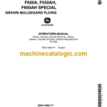 John Deere F640A, F640AH, F640AH SPECIAL, F650A, F650AH, F650AH Special Dawn Moldboard Plows Operator's Manual (OMA15889)