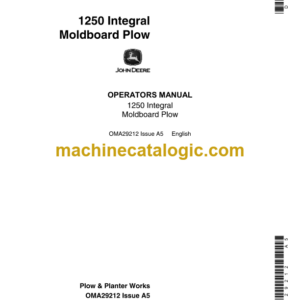 John Deere 1250 Integral Moldboard Plow Operator's Manual (OMA29212)