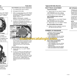 Tigercat 845 Feller Buncher Service Manual