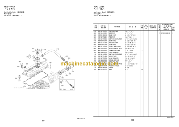 Hitachi V3307-DI-T-E3B-WLTC1 Engine Parts Catalog