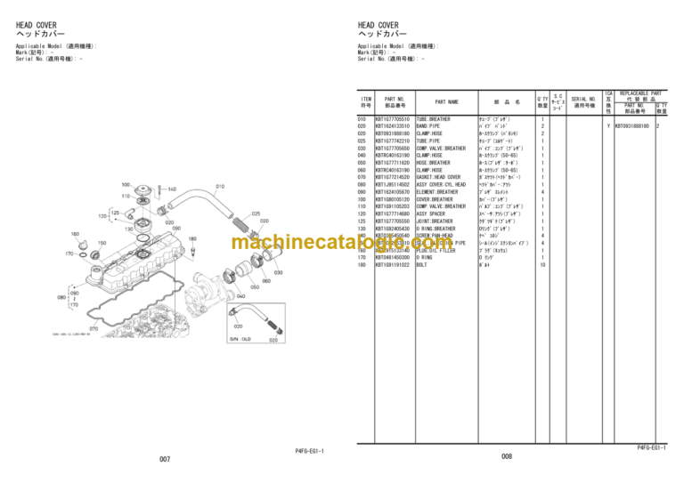 Hitachi V3307-DI-T-E3B-WLTC1 Engine Parts Catalog