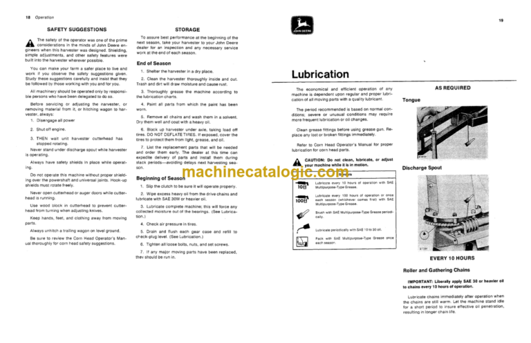 John Deere 38 Forage Harvester Operator's Manual (OME48206)