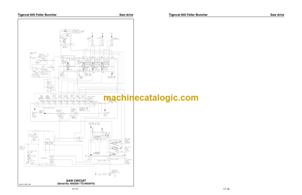 Tigercat 845 Feller Buncher Service Manual (8450101 - 8450475)