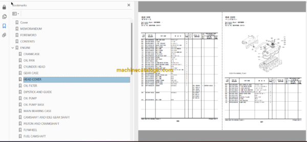 Hitachi HW30VWH-6 HW30VSH-6 HW41VWH-6 HW41VSH-6 Engine Vibratory Roller Full Parts Catalog