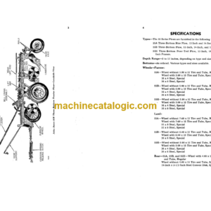 John Deere 55A, 55B and 55H Three-Bottom Drawn Moldboard Plows Operator’s Manual (OMA41258)