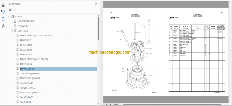 Hitachi ZX110-3,ZX110M-3 Hydraulic Excavator Full Parts Catalog