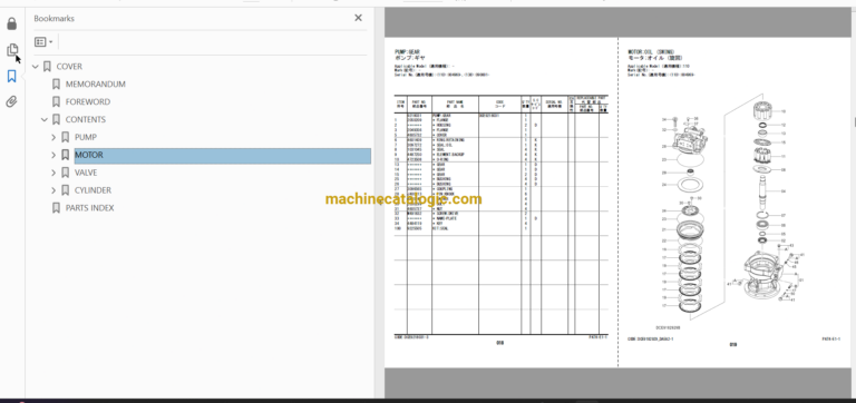 Hitachi ZX110MF,ZX138MF Forest Machine Full Parts Catalog