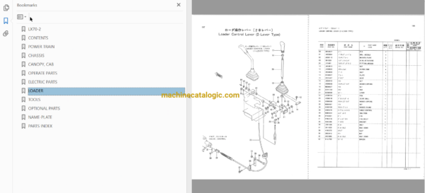 Hitachi LX70-2 Wheel Loader Full Parts Catalog