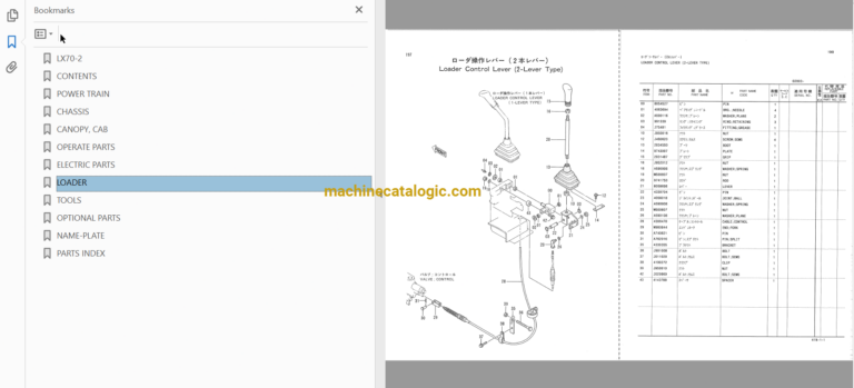 Hitachi LX70-2 Wheel Loader Full Parts Catalog