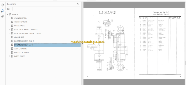 Hitachi UH04-2, UH04M-2 Hydraulic Excavator Full Parts Catalog