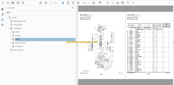 Hitachi ZX110MF-5G Hydraulic Excavator Full Parts Catalog