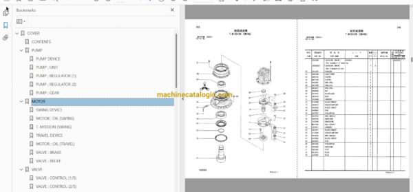 Hitachi ZX225US-3, ZX225USLC-3 Hydraulic Excavator Full Parts Catalog