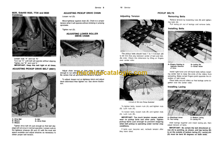 John Deere 88-, 110- and 132-Inch Three-Roller Belt Pickups and Pickup Platforms Operator's Manual (OMH102834)