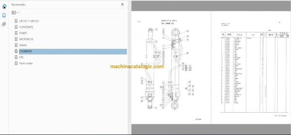 Hitachi UH10-2,UH123 Hydraulic Excavator Full Parts Catalog