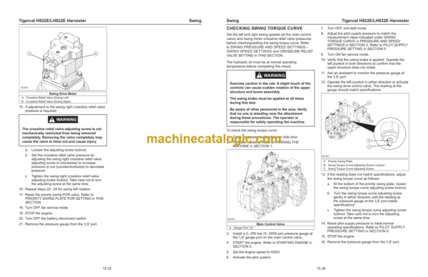 Tigercat H822E, LH822E Harvester Service Manual (82234001–82235000)