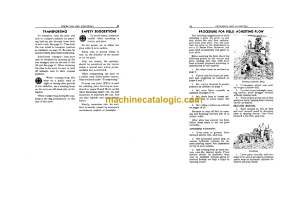 John Deere 55A, 55B and 55H Three-Bottom Drawn Moldboard Plows Operator's Manual (OMA41258)