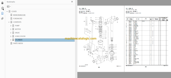 Hitachi ZX330-5G Series Hydraulic Excavator Full Parts and Engine Parts Catalog