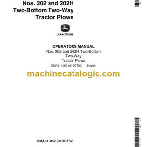 John Deere Nos. 202 and 202H Two-Bottom Two-Way Tractor Plows Operator's Manual (OMA311052)